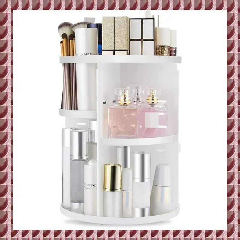 

A95G 360 Rotating Makeup Organizer,DIY Adjustable Holder,Foldable Cosmetic Storage Display Box