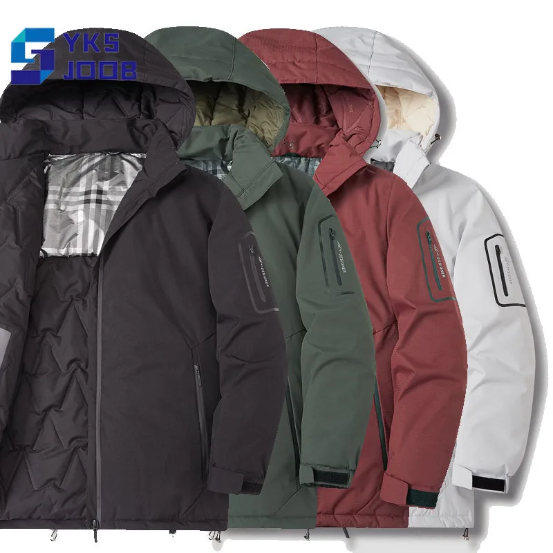 Winter Thicken Warm Cotton Jacket Mens Outdoor Windproof Detachable Hat Parkas Camping Treking Fishing Training Sport Jackets