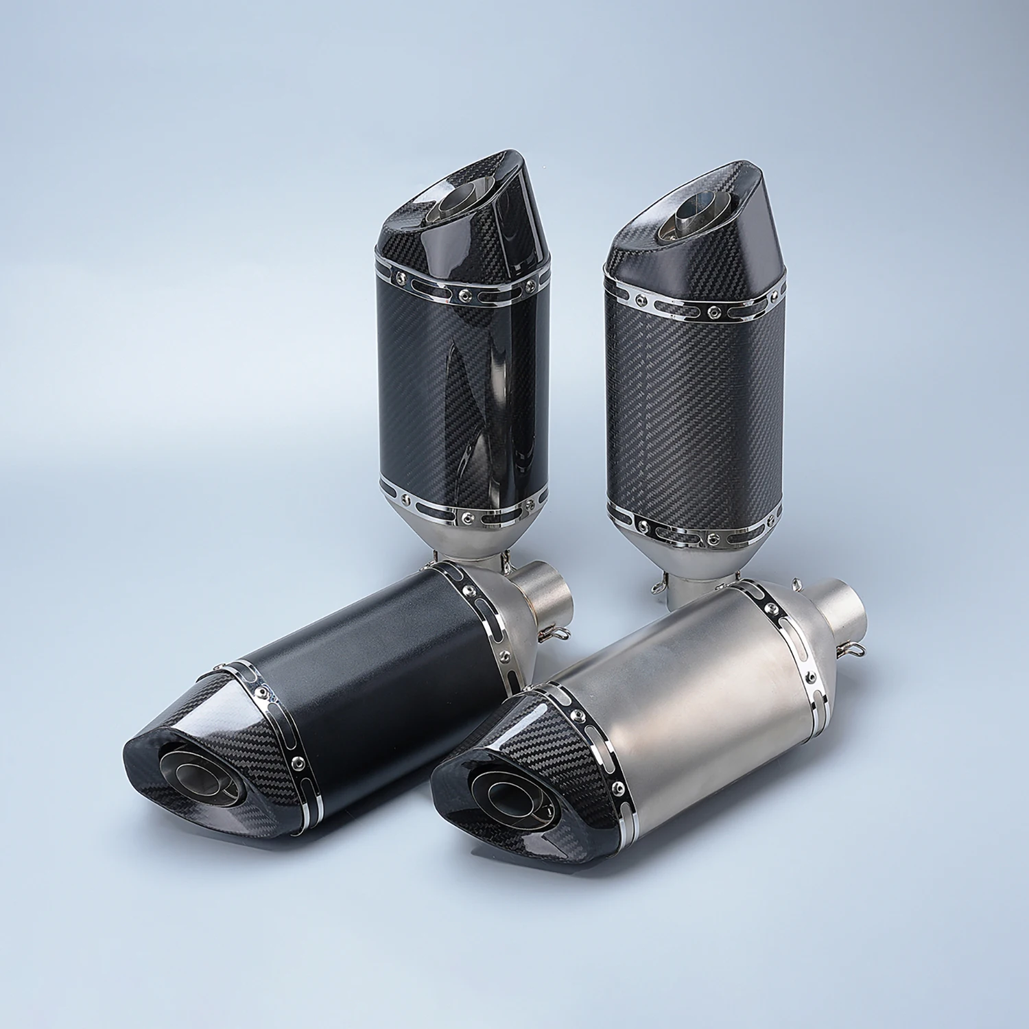 

Motorcycle Exhaust Universal 38-51mm Vent Pipe With Muffler Carbon fiber Stainless Steel For ATV Street Bike for R3 R15 PCX15