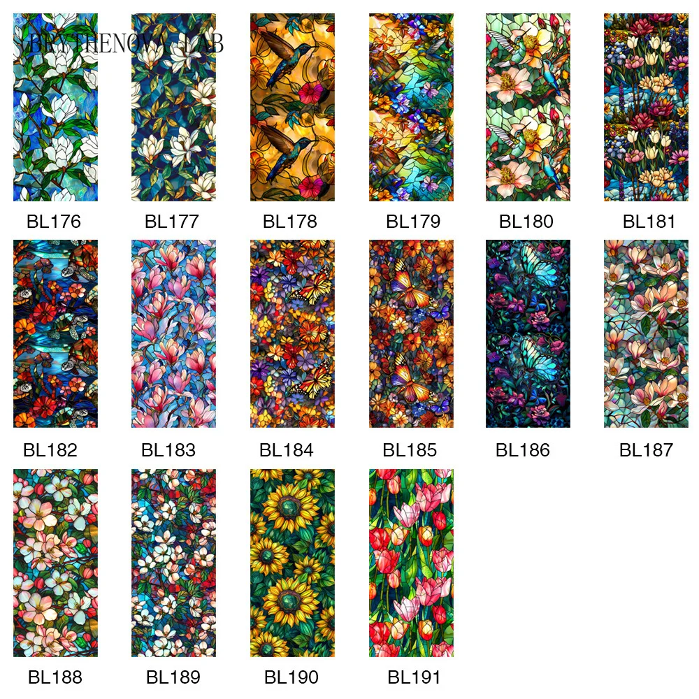 Window privacy film stickers artscape Magnolia Window Film vinyl Glass Stained Home Glass and Bathroom