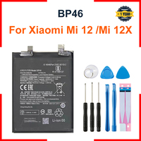 For Xiaomi  Battery BP46 For Xiaomi Mi 12 / Mi 12X Genuine Replacement Phone Battery Batteries Bateria + Free Tools