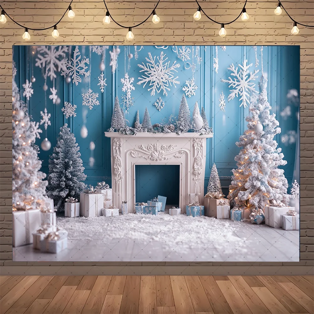 

White Christmas Fireplace Photo Background Christmas Photography Background Christmas Party Banner Decoration Photo Background