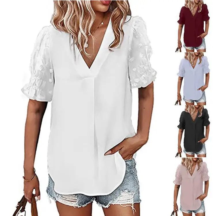 

Women's Casual Sle Collar Sweater Wool Ball ort Sved irt Top Loose Fit Polyester Fiber Pure Color Summer Faion