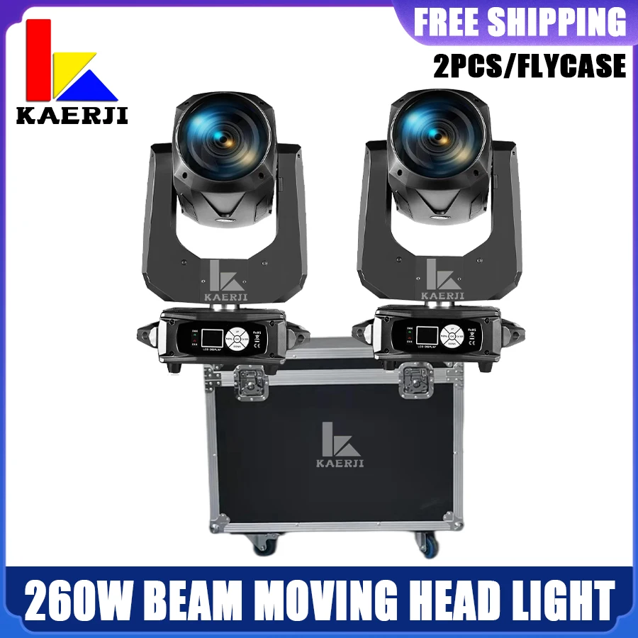 

2Pcs 9R 260W Beam Moving Head Lighting With Flycase Double Prism DJ Disco Club Rainbow Effect Wedding Show Bar Stage Christmas