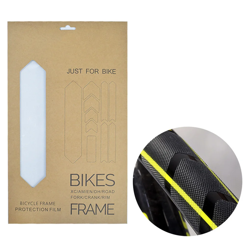 1 Set Bicycle Mountain Bike Frame Protection Film Anti-Scratch Stickers Anti Collision Transparent 3D Protective Stickers