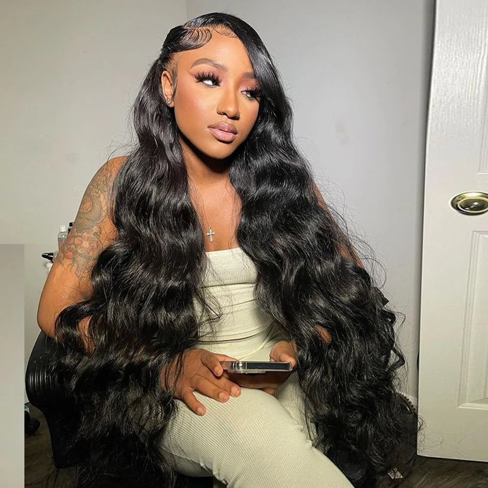 

13x4 Hd Transparent Lace Front Wigs Body Wave Brazilian Remy Human Hair 30 32 Inch Pre Plucked Lace Frontal Wig For Black Women