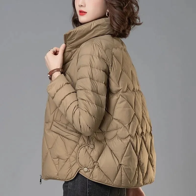 Down Cotton Outerwear Women Autumn Winter 2024 New Middle-aged Mother Clothing 30-40 Years Old Warm Lightweight Cotton Coat