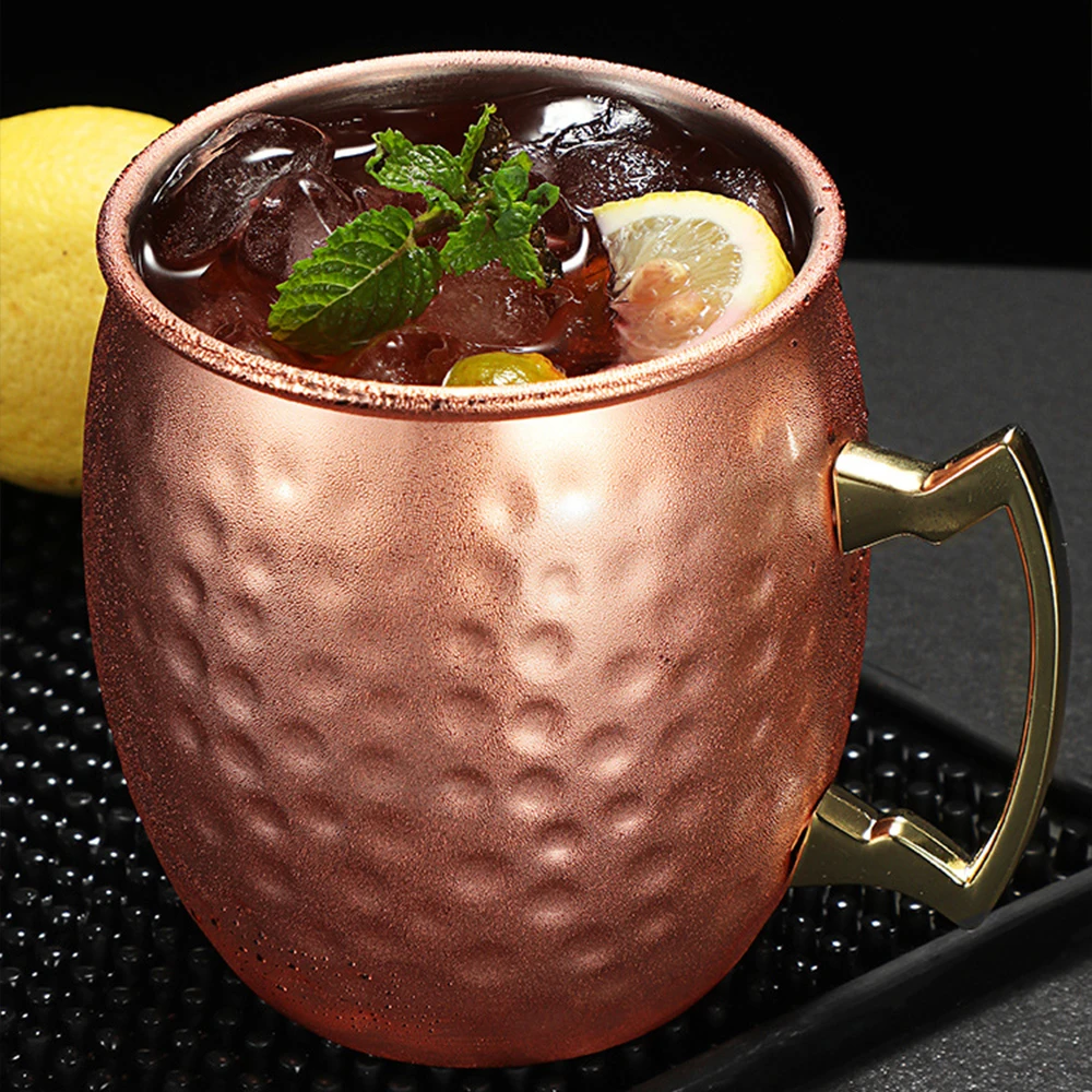 500ml Moscow Mule Copper Mugs Vodka Beer Wine Cup Cocktail Mugs Travel Bar Drinkware Tools Creative Metal Mug Bar Drinkware