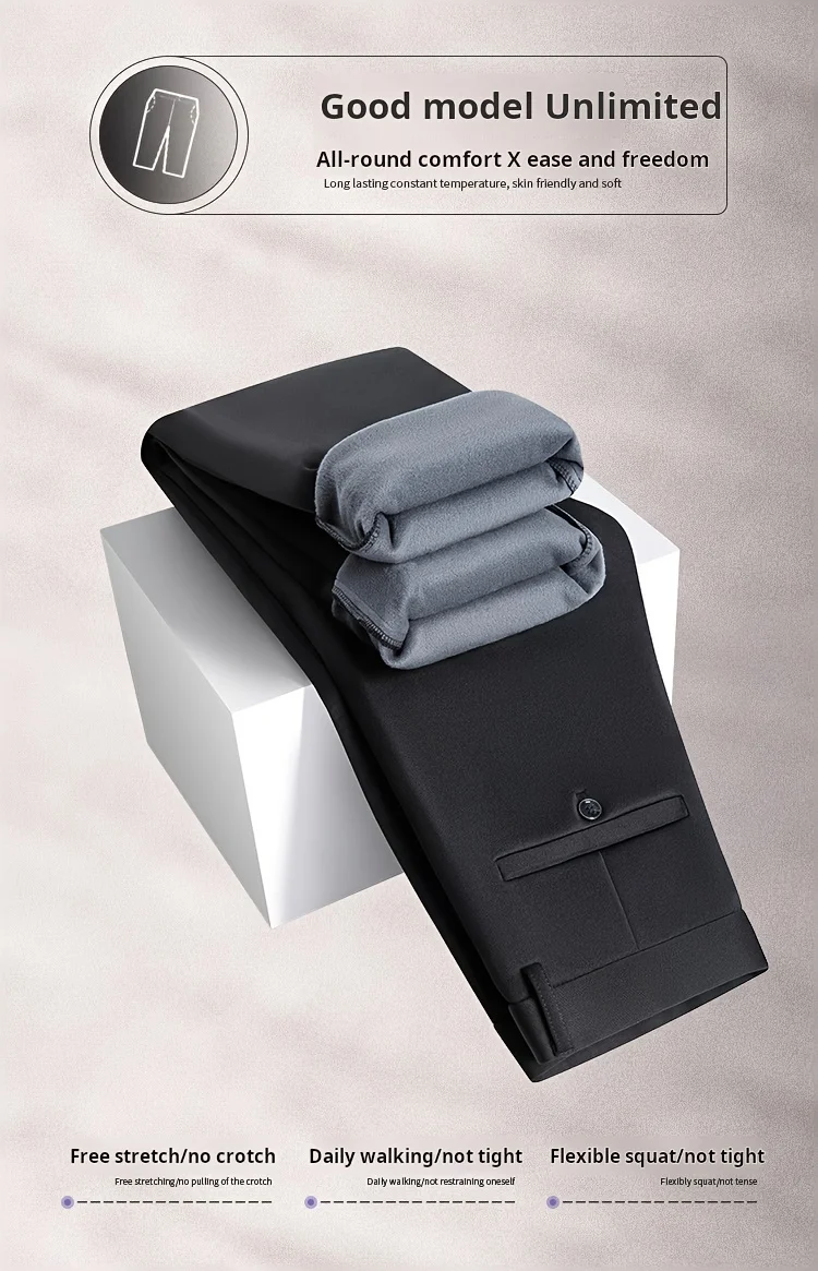 2026 Winter Warme Herren-Fleece-Plüschhose Business Mode Klassischer Stil Dicke Warme Stretchhose Markenkleidung Größe 40 – Detail 2