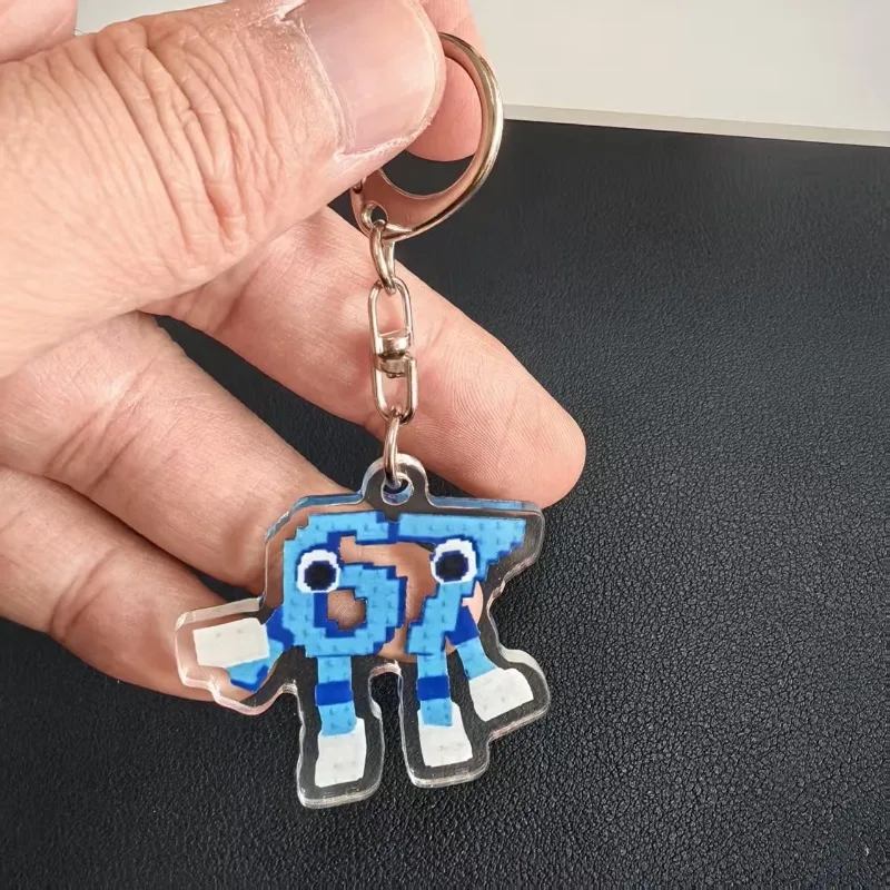 

Cute Cartoon 67 Six Seven Keychains Fashion Keychain Anime character keyrings backpacks Keyring Kawaii Birthday Party Gifts