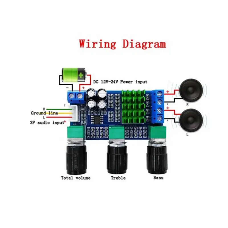 XH-M567 TPA3116D2 Dual Channel Digital Amplifier Board High Low Adjust