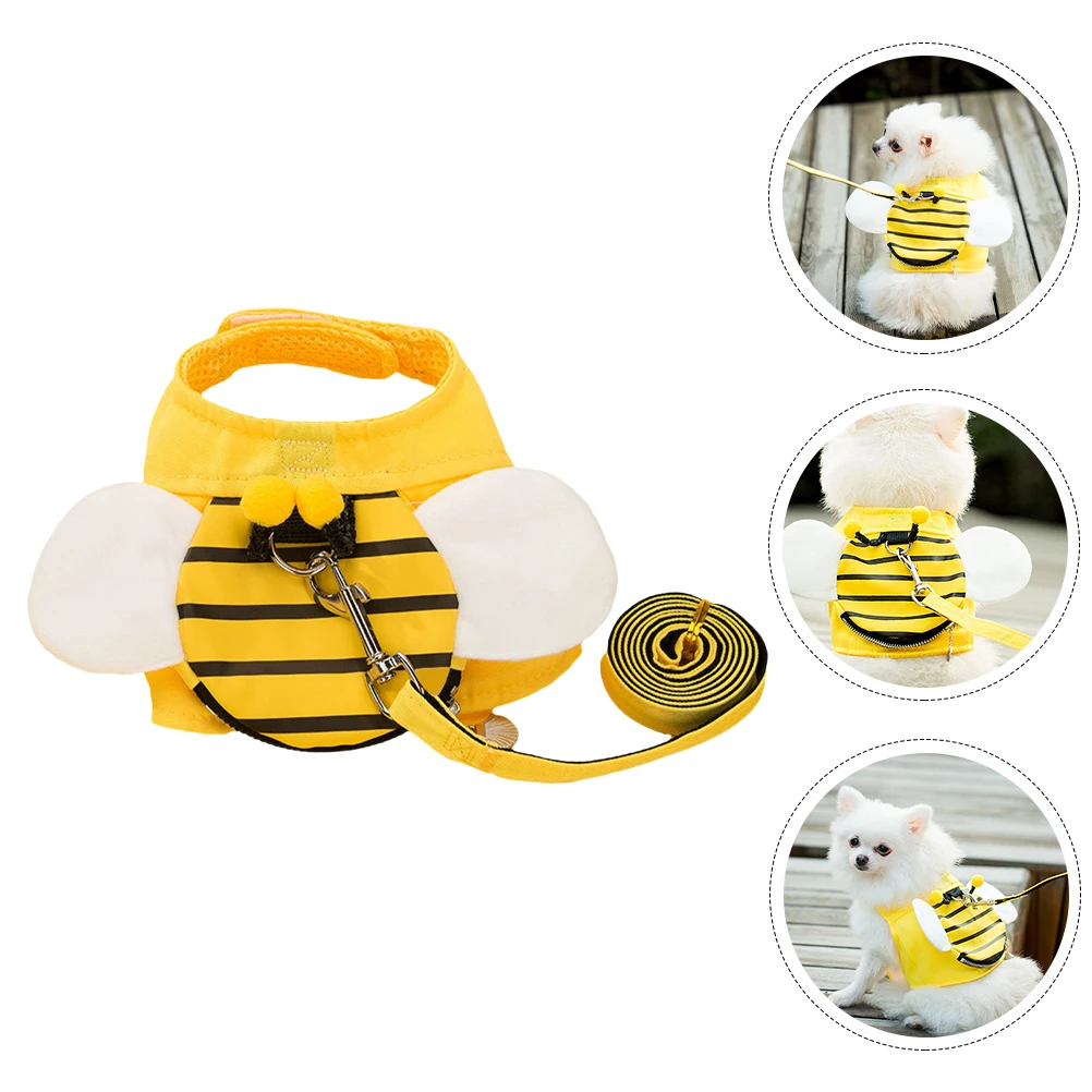 

1 Set Dog Mesh Vest Harness Leash Adorable Puppy Harness Set Premium Durable Pet Vest With Snacks Zipper For Medium Dogs Small