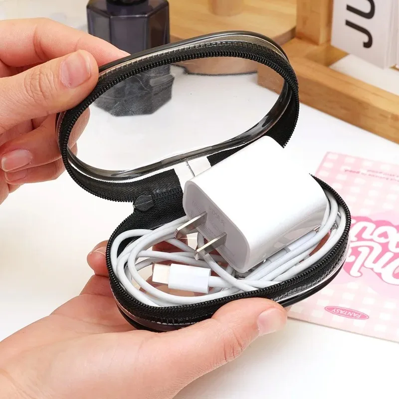 Waterproof Transparent Cable Storage Bag Earphone USB Charging Cord Organizer Case Gadgets Bag Pouch Electronics Accessories