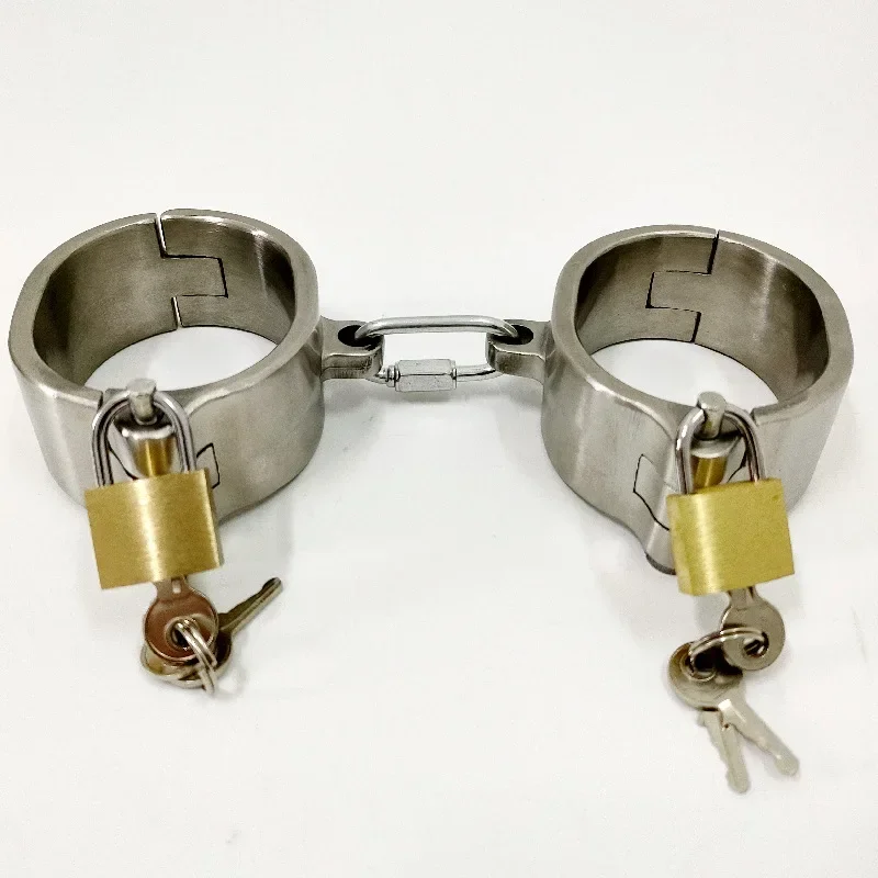 Metal BDSM Locks Neck Collar Hand Ankle Cuffs Adult Games Slave Restraints Adult Toys Sex Game for Couples Feet Fetish Handcuffs