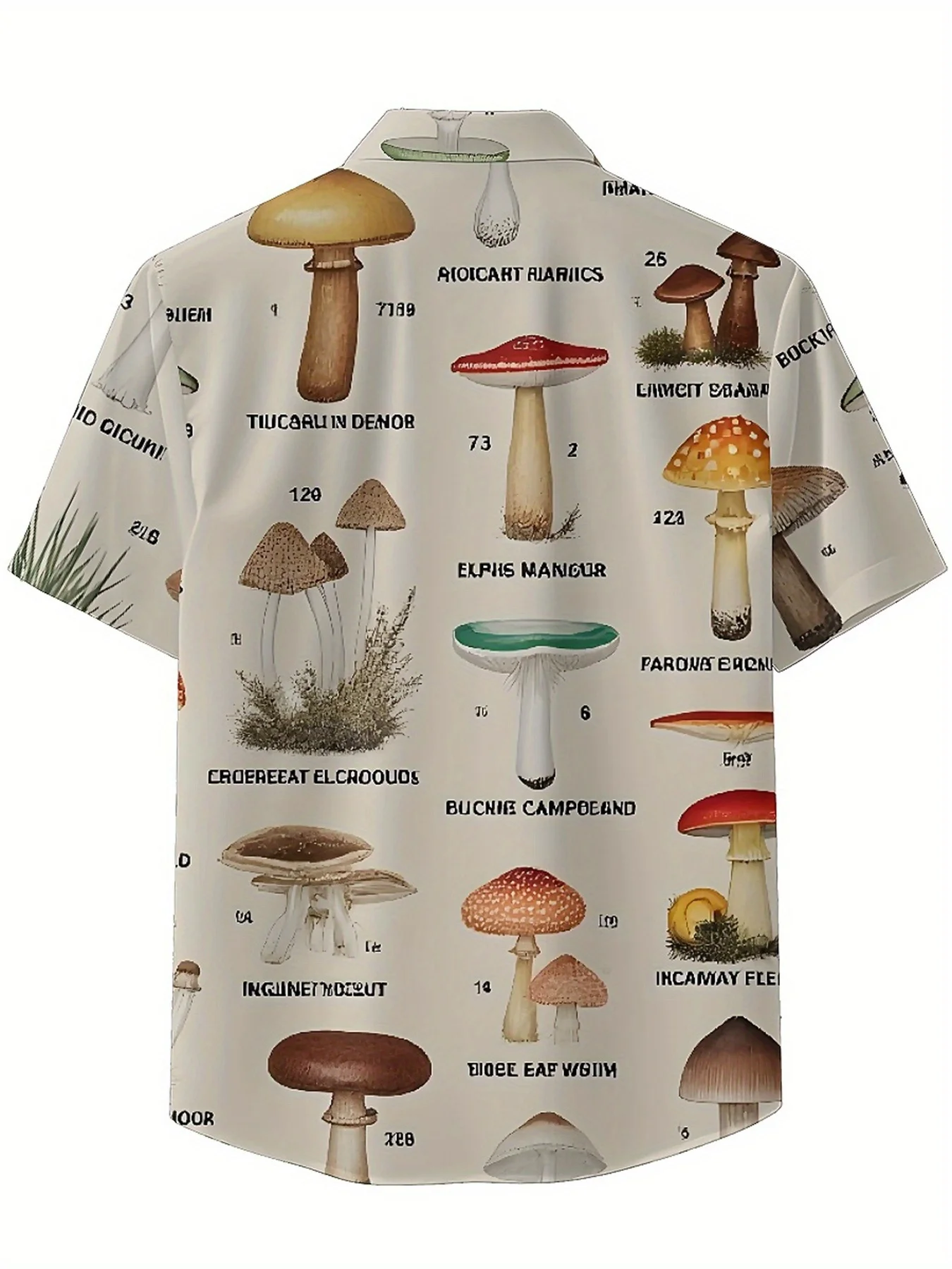 Men's Plus Size Hawaiian Shirts Mushrooms Pattern,New in Summer Fashion Tops,Hip Hop Rock Streetwear