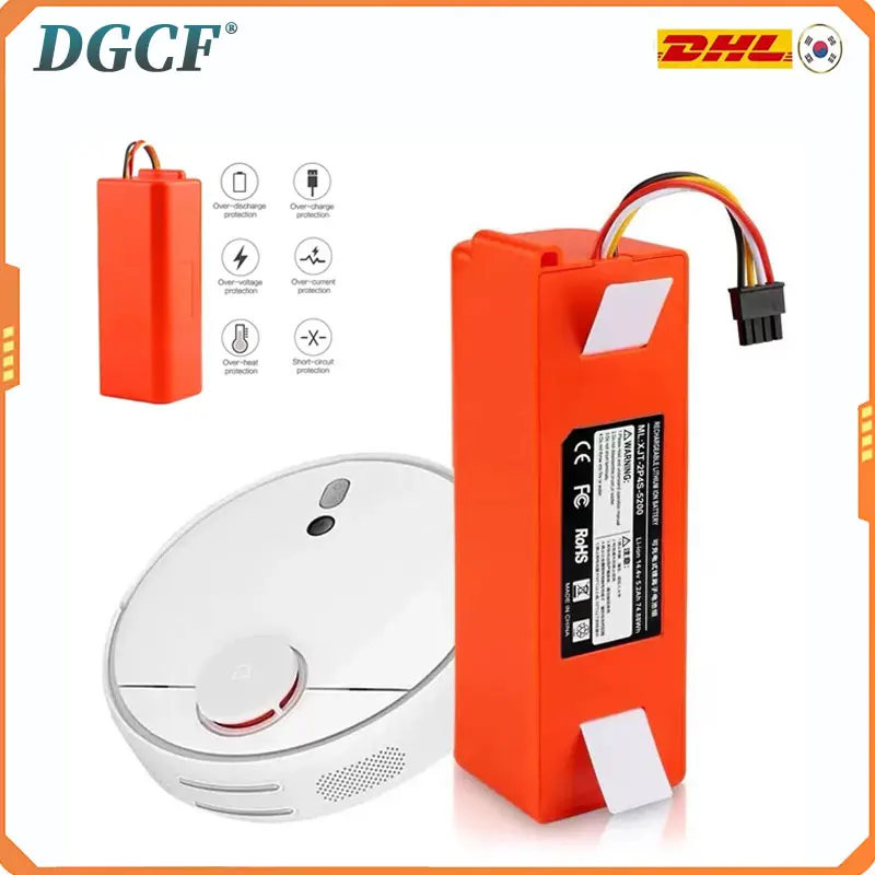 

2P4S 9800mAh robot vacuum cleaner battery replacement suitable for Xiaomi 14.4V Roborock S55 S60 S65 S50 S51 S5 MAX S6 parts