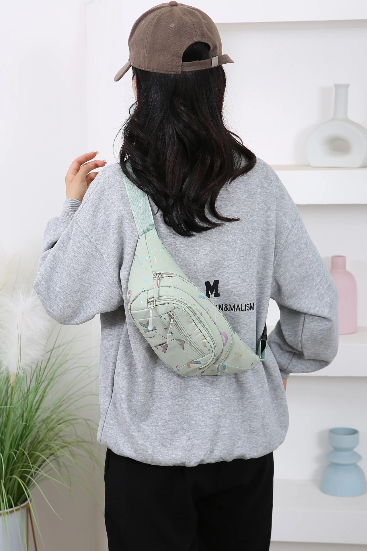 حقيبة صدر نسائية عصرية وعصرية، حقيبة خصر نسائية متعددة الاستخدامات وأنيقة، سعة كبيرة، ملابس يومية، حقيبة صدر نسائية #5