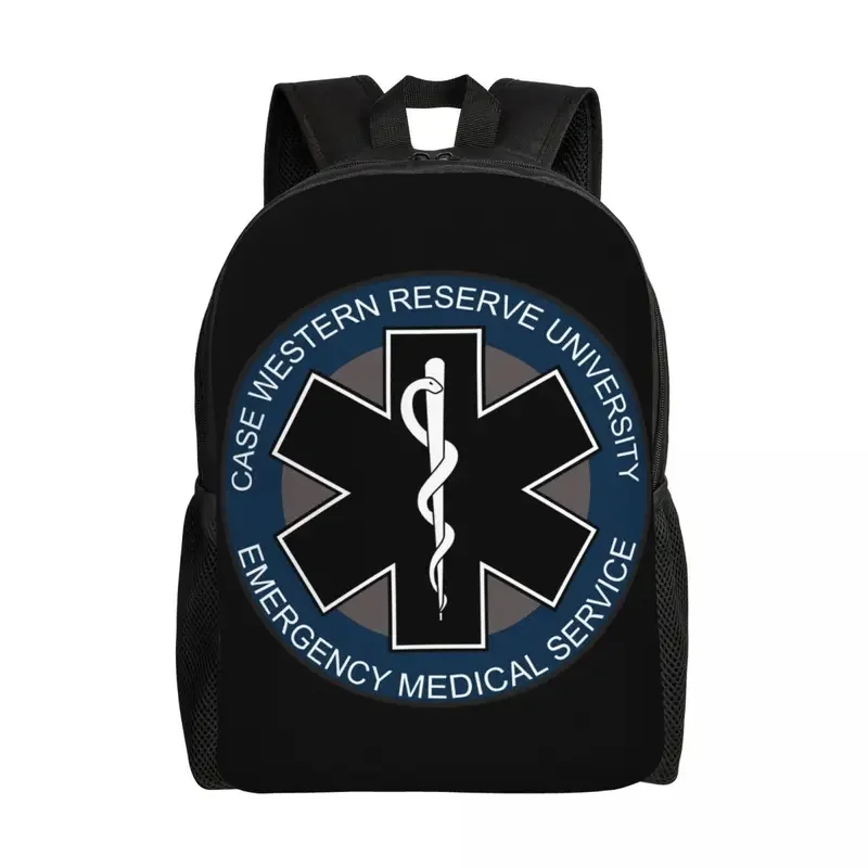 Custom EMT Star of Life laptop backpack men women fashion bookbag for school college students paramedic health care bag