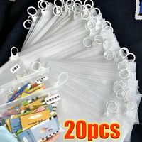 20Pcs Clear Bag with Pull Tab for Home Brush Pen Stationery Accessories Storage Travel Sock Sundries Packaging Resealable