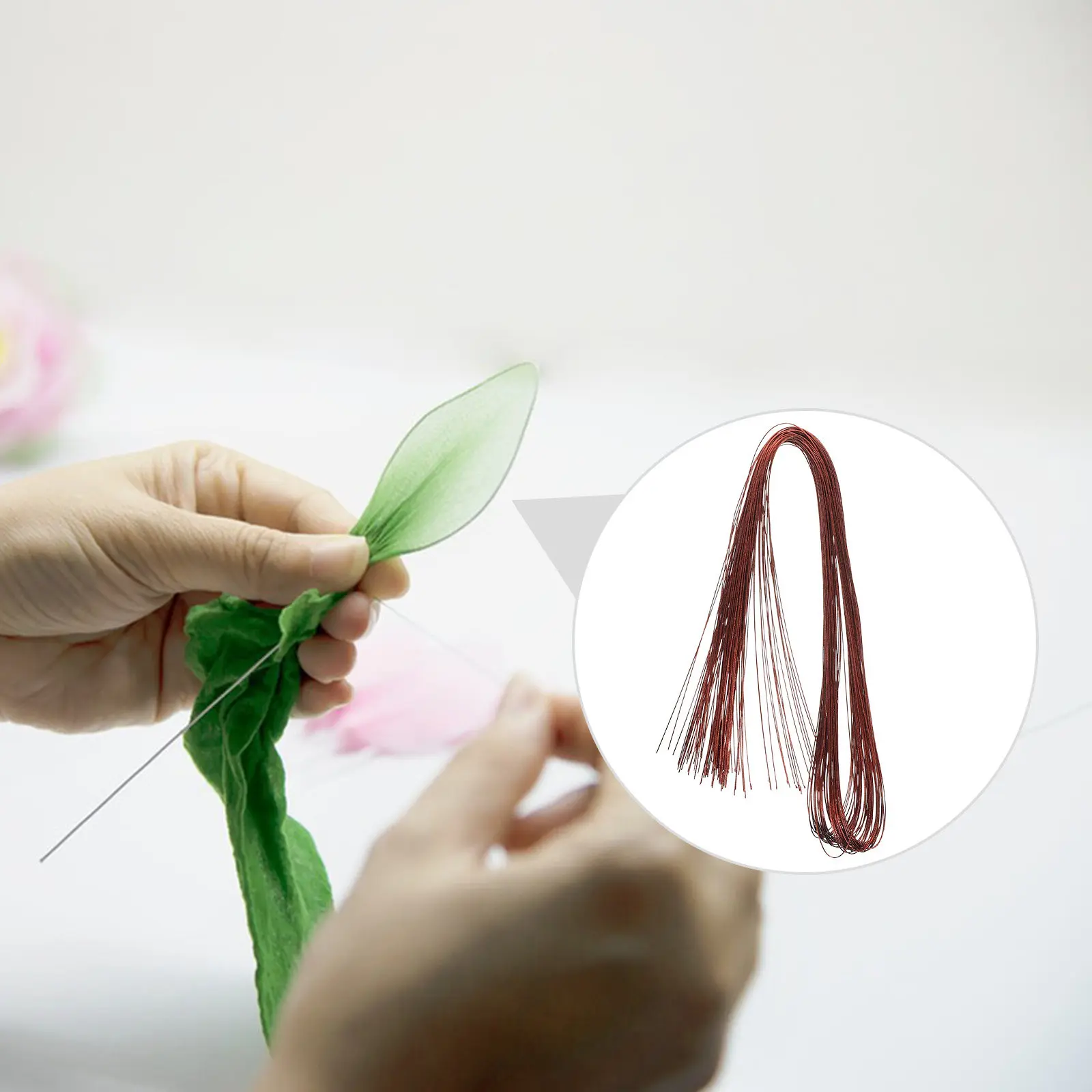 50Pcs Handicraft Floral Wire Thin Iron Wire for Flower Arrangements Bouquet Stem Wrapping Artificial Flower Making Supplies