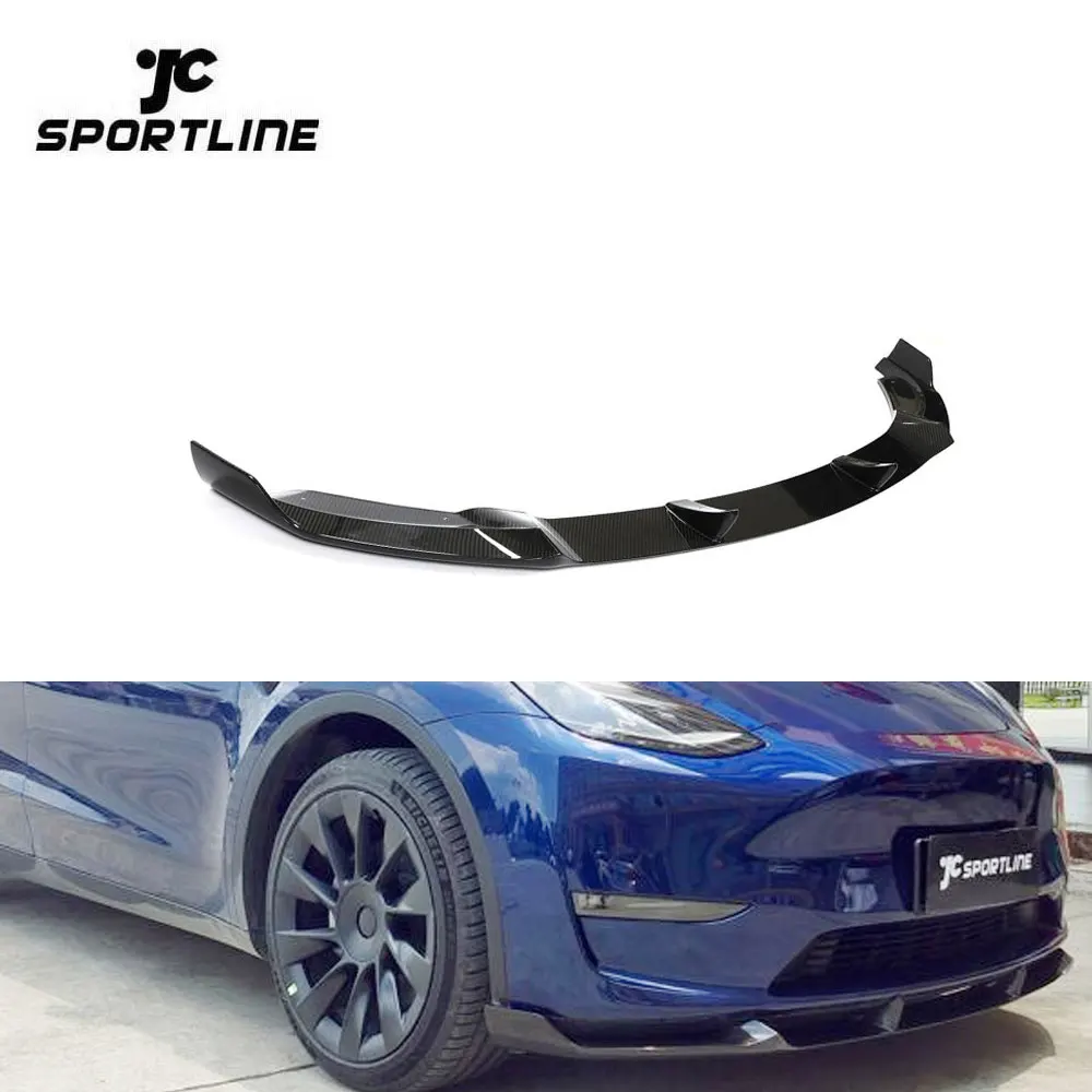 

Автоматический передний бампер, спойлер для Tesla Model Y Sport Utility, 4-дверный 2019-2021, сухой материал из углеродного волокна
