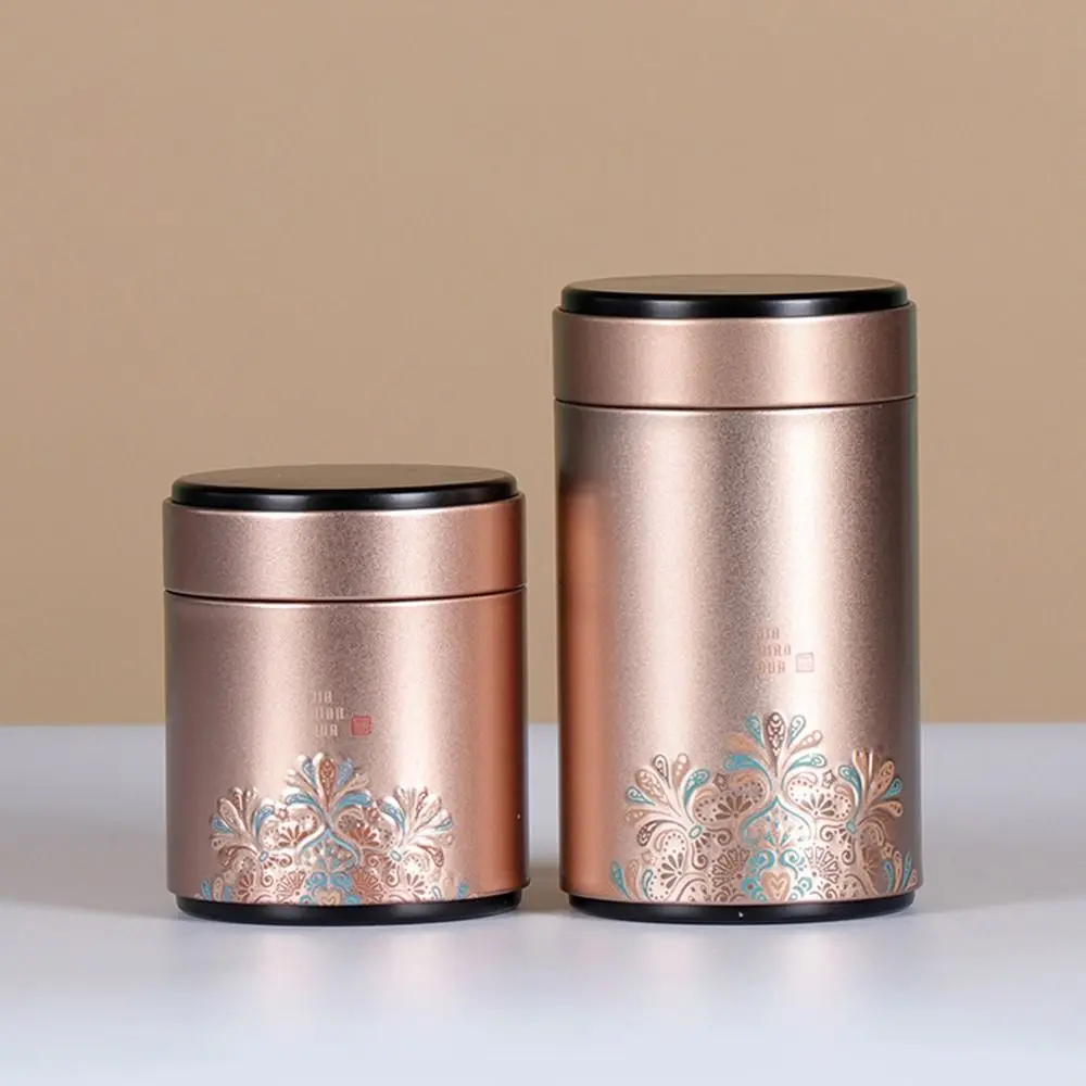 Hiqh جودة صفيح الشاي القصدير سعة كبيرة مقاوم للرطوبة مختومة الشاي يمكن جرة الشاي المستديرة للمنزل والسفر