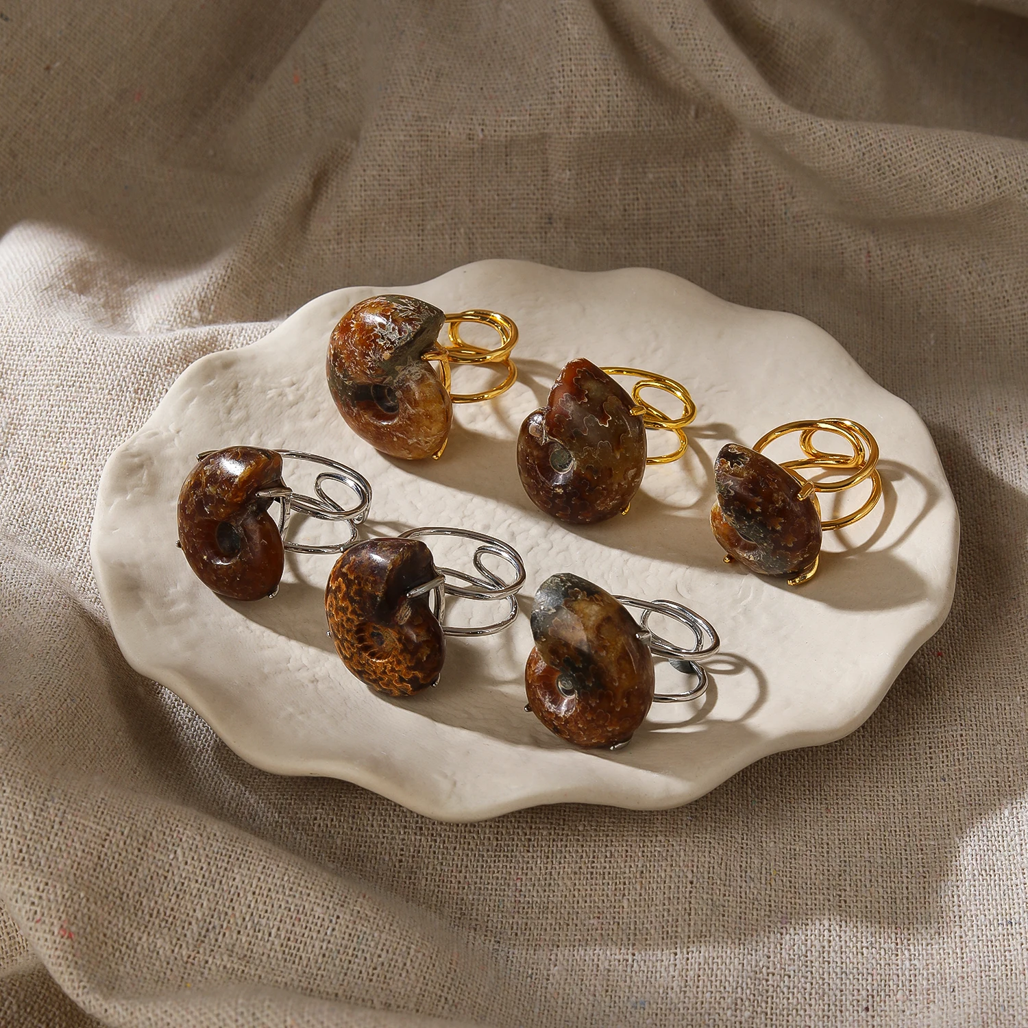 Natürlicher Azurit-Malachit-Geode-Fingerring, verstellbar, vergoldet, versilbert, Ring im Bohemian-Stil, Unisex-Accessoire – Detail 14