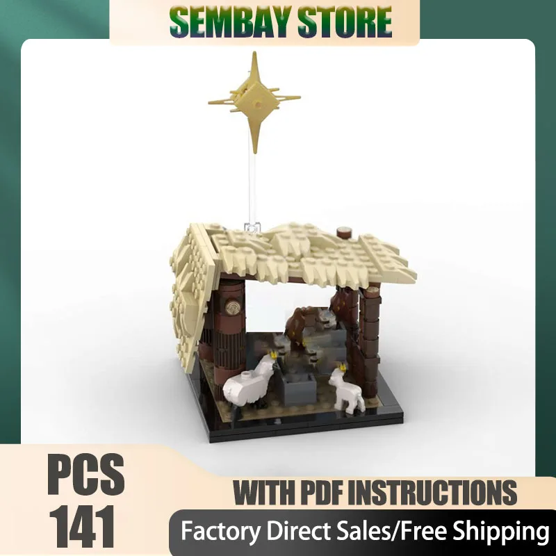 

Городской вид на улицу Moc, строительный кирпич, модульная модель «Рождение Христа», технологические блоки, рождественские игрушки «сделай сам», строительные подарки