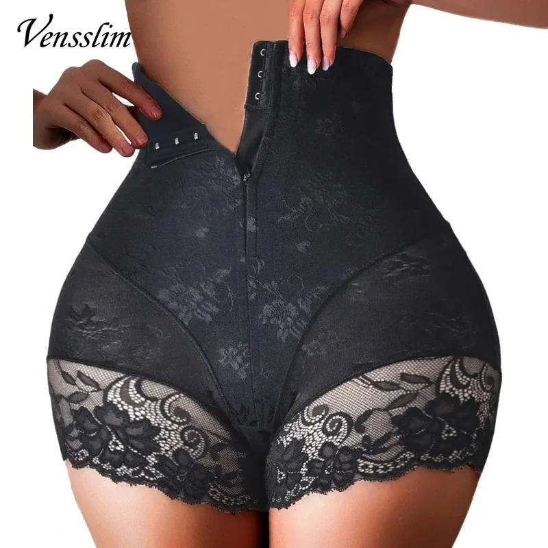 Vensslim Frauen Hohe Taille Trainer Körper Zipper Shaper Höschen Bauch-steuer Abnehmen Bauch Shapewear Gürtel Taille Trainer Shorts