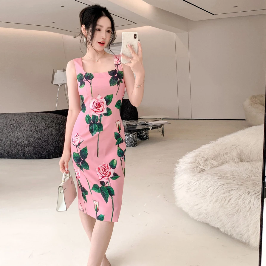 

Elegant Vintage Silk Dress Women's Scented Rose Attracting Desirable Fashionable Summer 2025 Ladies' Set Student Uniform