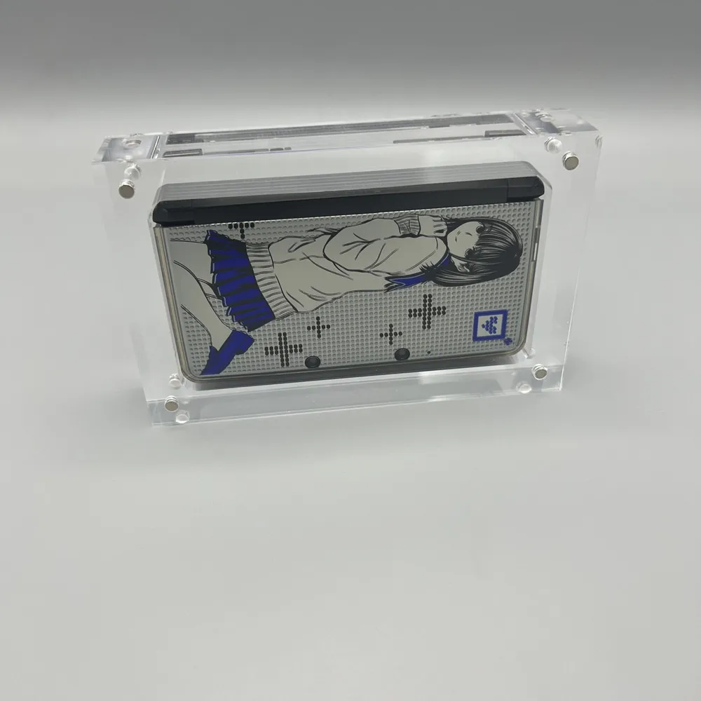 صندوق تخزين وحدة التحكم بغطاء مغناطيسي من الأكريليك عالي الشفافية لجهاز نينتندو 3DS الجيل الأول من 3DS الصغير