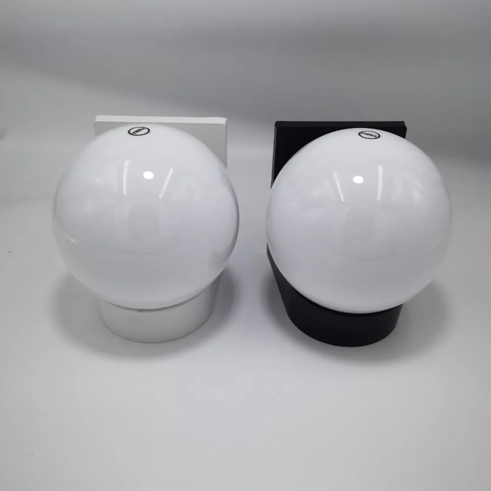 Commercial Residential Outdoor LED Globe Light, Dusk To Dawn Photocell Built in LED Color Select Switch with White Globe