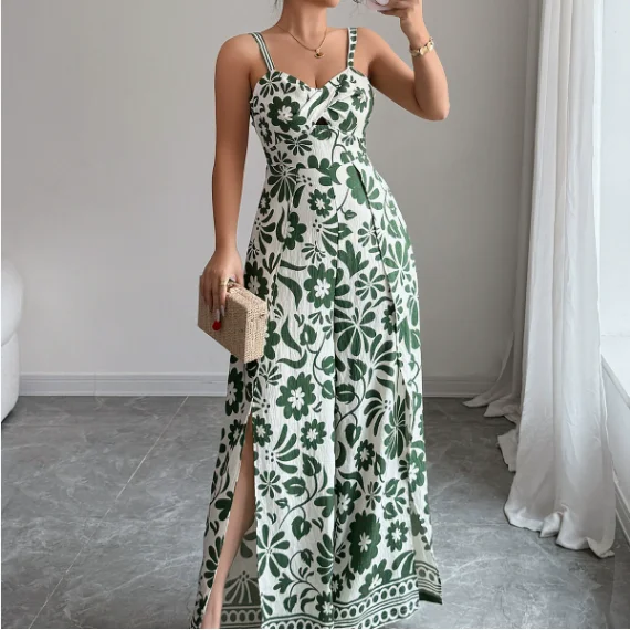 Women's Urban Romper Bodysuit 2025 Spring Summer Latest Elegant Style Twisted Printed Strap Wide Leg Jumpsuit Long Pants