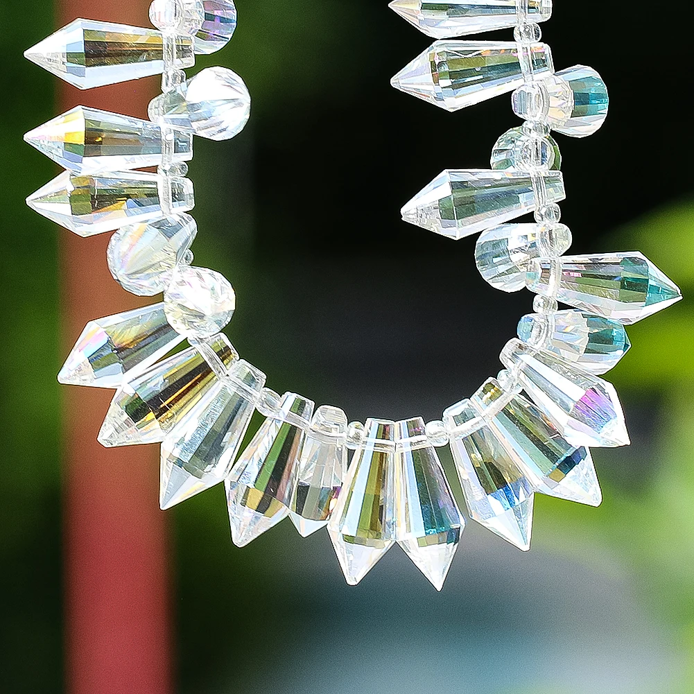 20pc Thin Arrow 20mm Long Faceted Crystal Pillar Spear Glass Prism Chandelier Lighting Decor Lamp Part Pendant Hanging Accessory