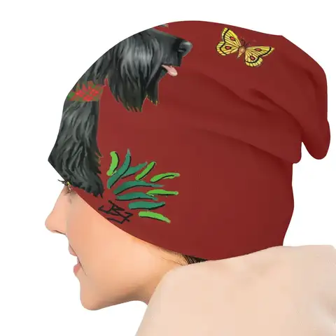 스코틀랜드 테리어 비니 보닛 뜨개질 모자 남성 여성 스코티 개 따뜻한 겨울 Skullies Beanies 모자