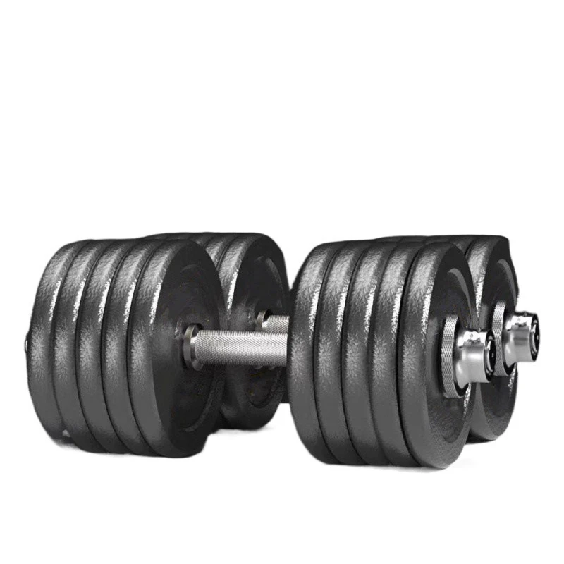 Pure iron baking paint dumbbell men\'s and women\'s fitness equipment adjustable barbell 100KG heavy weight solid dumbbell