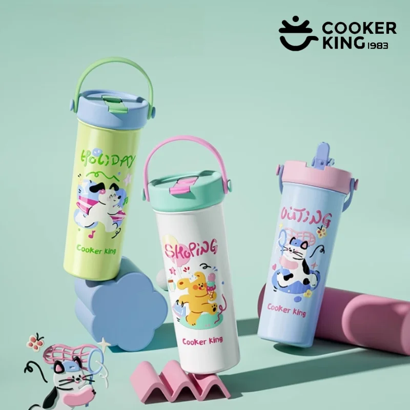 

COOKER KING 540 мл термос с ситечком для чая герметичная соломенная изолированная чашка термос из нержавеющей стали уличная бутылка для воды