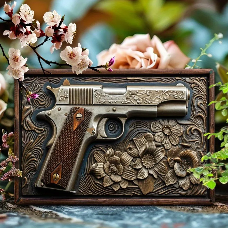 

1pc 8x12 Inch Vintage Metal Sign - Colt M1911 Funny Decor for Apartment, Office, Kitchen - Unique Birthday Gift