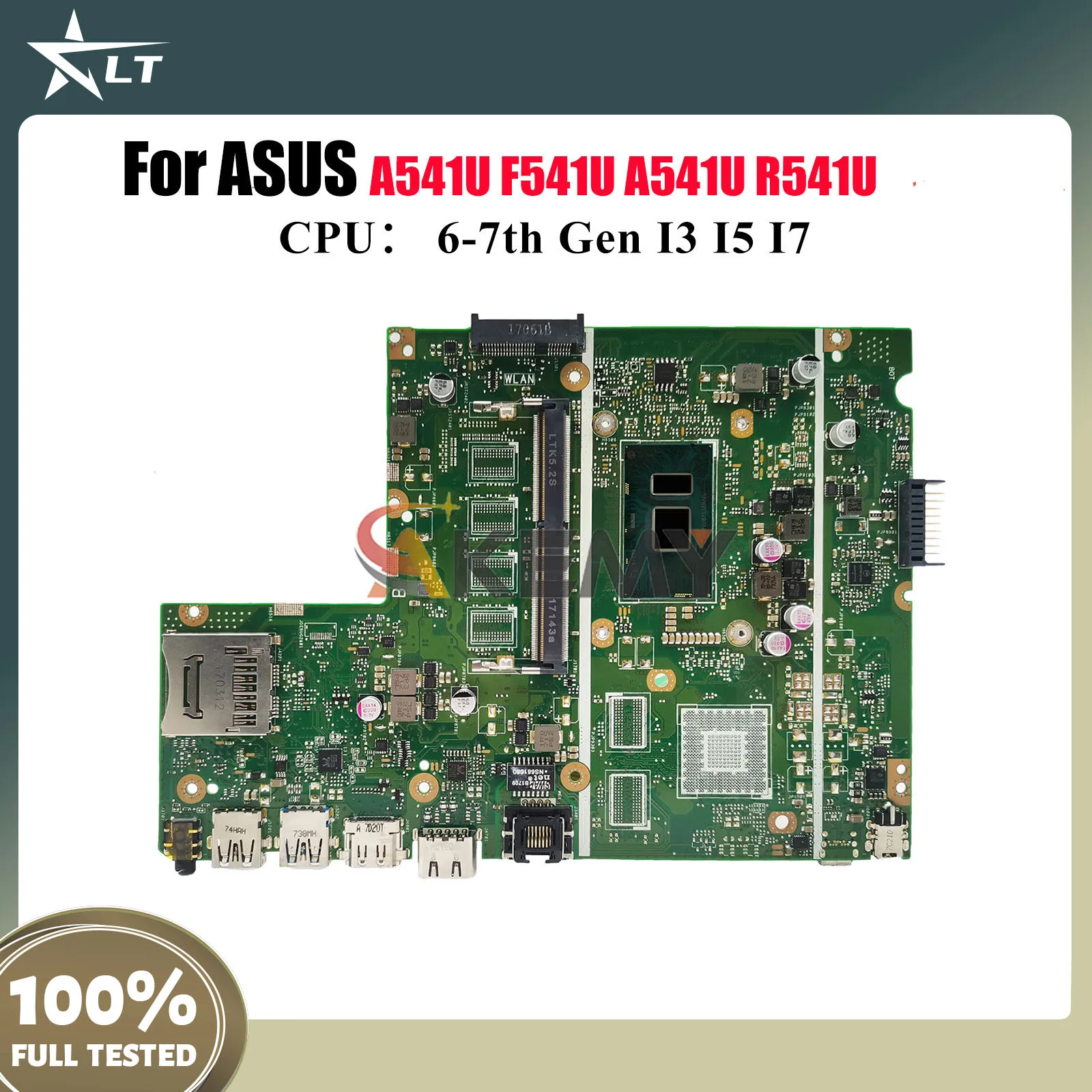 

X541UAK Материнская плата для ноутбука ASUS X541UV X541UVK A541U X541UAK R541U X541UJ F541U X541UA X541U A541U Материнская плата с процессором I3 I5 I7