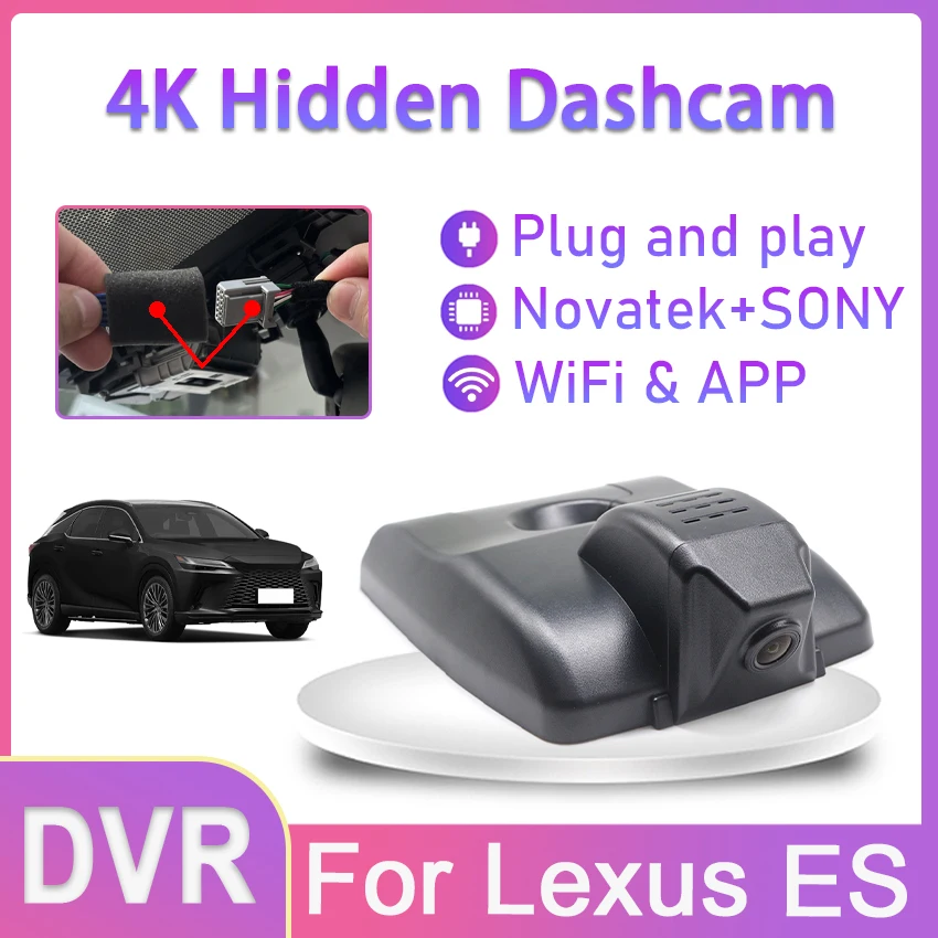 Car DVR Wifi Camera UHD 2160P 4K Dash Cam Video Recorder Original For Lexus ES ES200 ES250 ES260 ES300H 2019 2020 2021 2022 2023