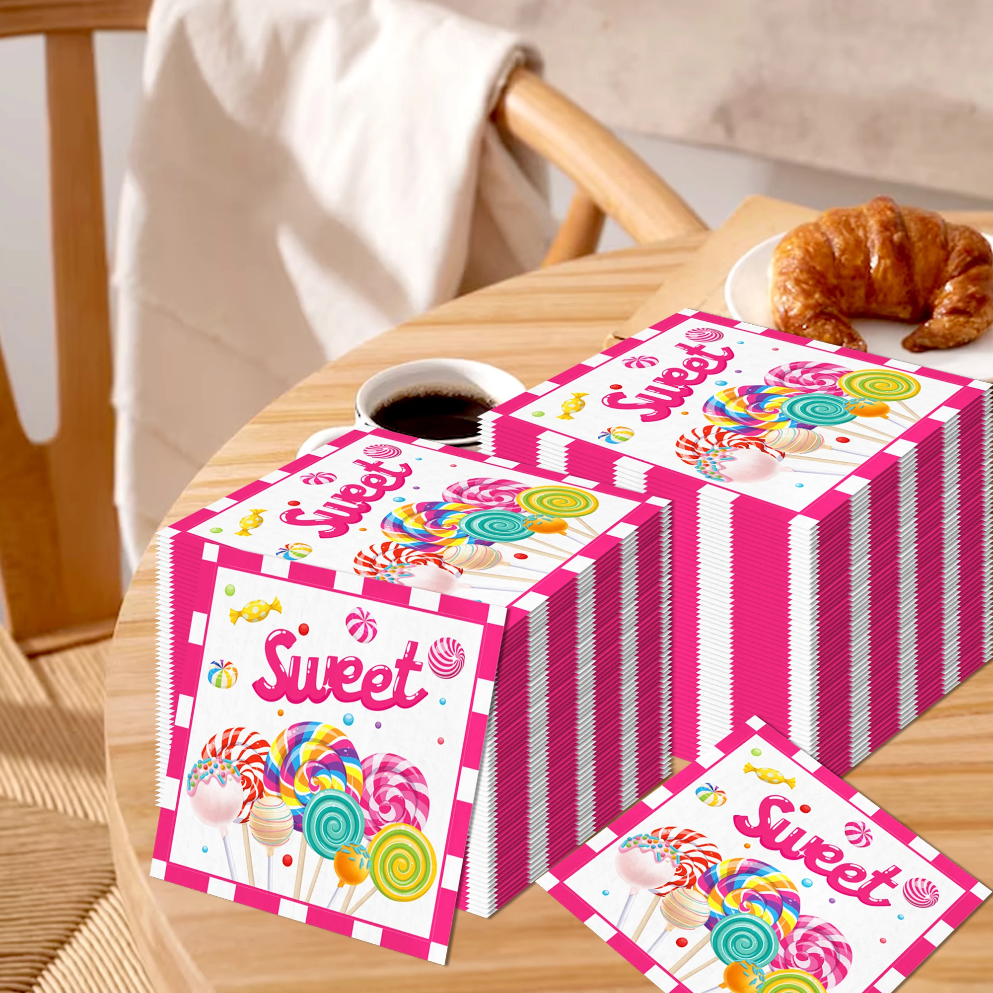 20/40/60 Stück Servietten für Geburtstagsfeier, Einweggeschirr, Abendessen, Papierservietten, Taschentücher ‌ Esszimmer ‌ Dekor für Kindergeburtstag – Detail 23