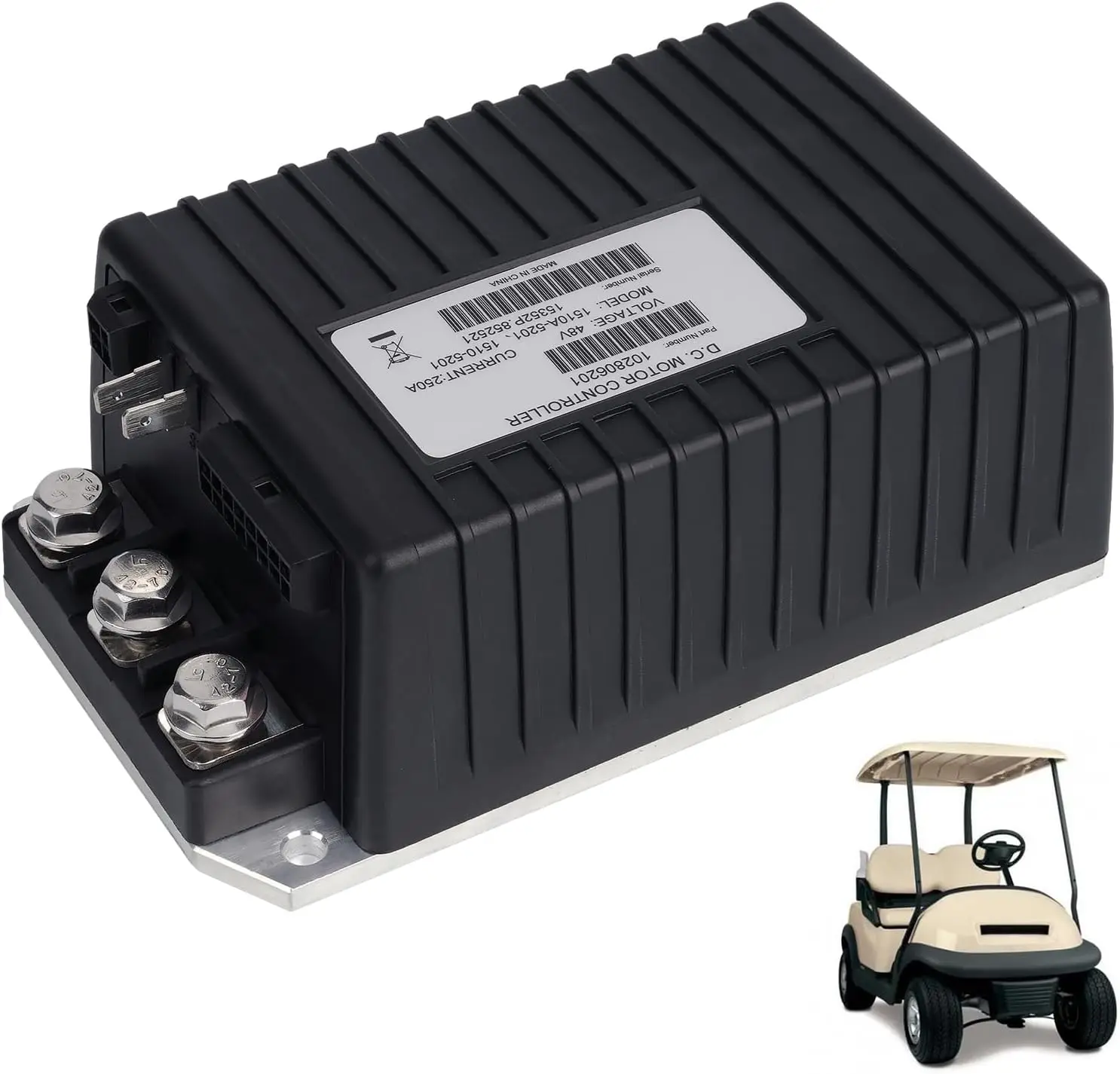 

48V 250A Golf Cart Speed Controller 101956501 for Curtis Club Car DS & Precedent 2000-2009 1510-5201 Replacement for 1510A-5251