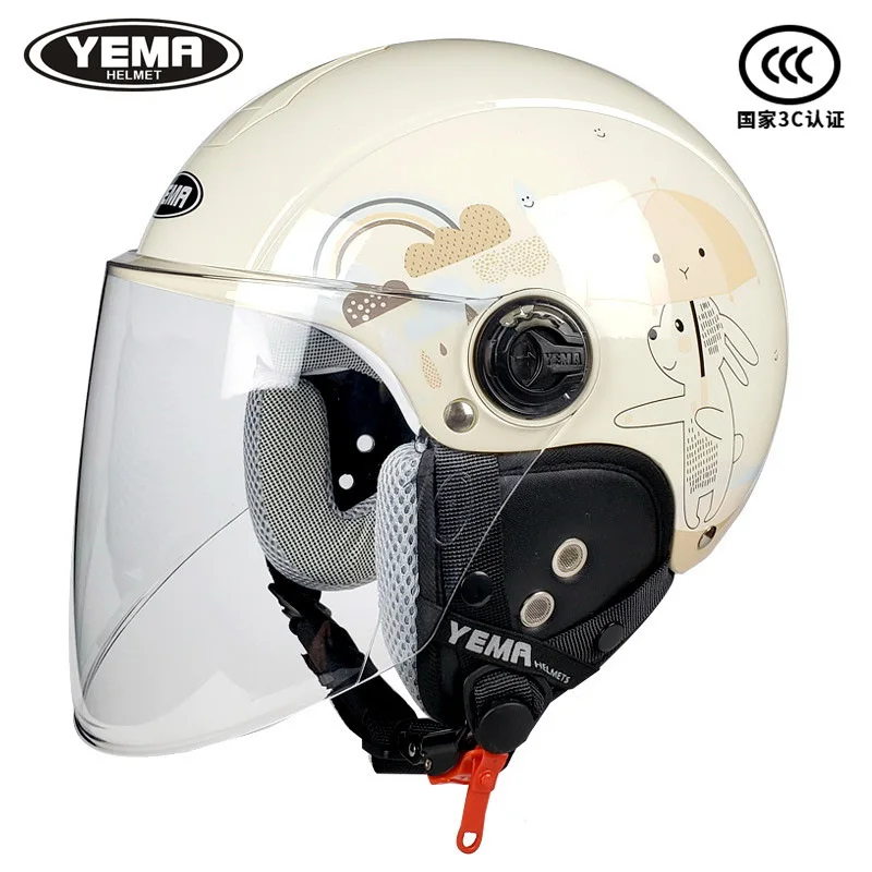 YEMA Electric Bicycle Sunscreen Half Helmet for Men Women Portable Riding Helmet Motorbike Helmet Casco De Moto57-60cm