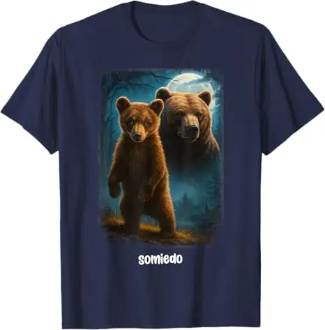 Somiedo Bär Lustiges Tierliebhaber-Bären-T-Shirt Y2k Camping Grafik Ästhetische Kleidung Humor Weiches Baumwoll-T-Shirt Kurzarm Geschenk – Detail 17