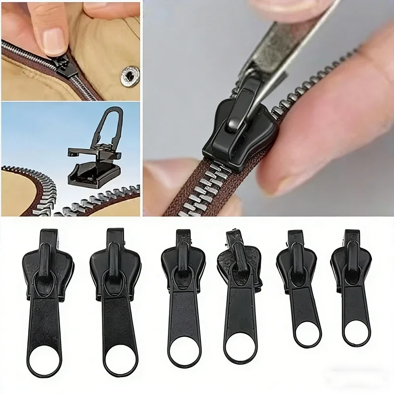 6/12Pcs Instant Zipper Universal Instant Kit Replacement Fix Multifunctional Repair Zip Slider Teeth Cloth Replacement Zipper