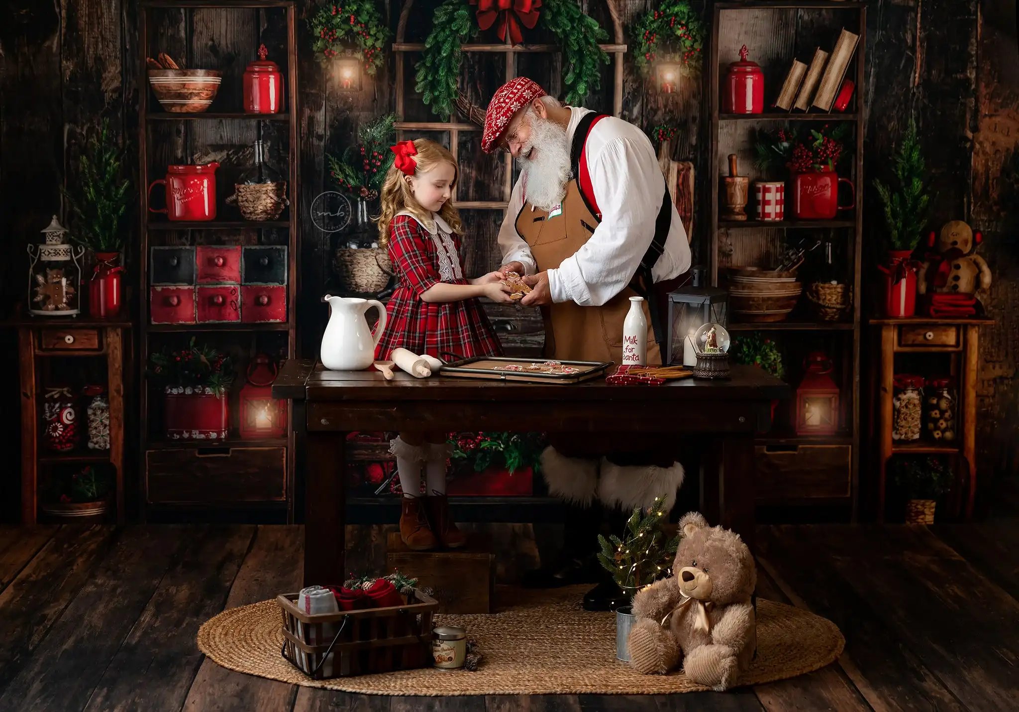 Rustic Christmas Confectionery Cupboard Backdrops Kids Adult Photography Child Baby Photocall Kitchen Window Photo Backgrounds