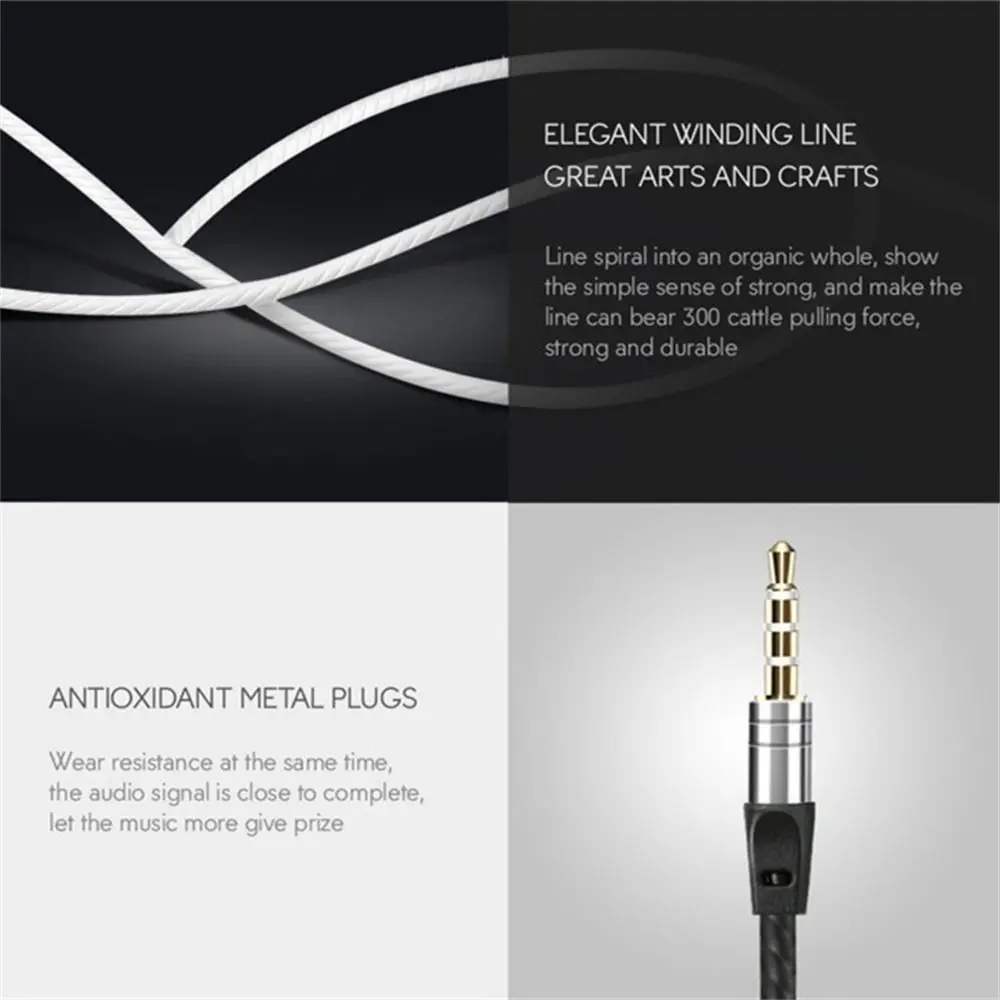 Desktop-Computer Stereo Bass Telefon Headset Noise Cancel 3,5 mm flache Ohrhörer In-Ear-Kopfhörer Kabelgebundene Kopfhörer Sport Headset