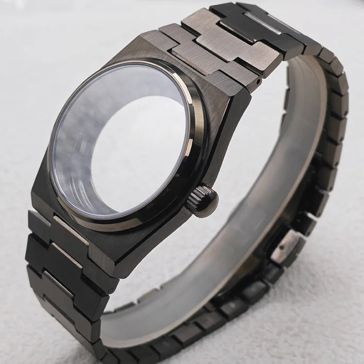 Mod PRX Super Player 40mm Uhrengehäuse mit Armband Gunmetal Grau 316L Edelstahl NH35 Uhrengehäuse Passend für NH34 NH35 NH36 Uhrwerke – Detail 1