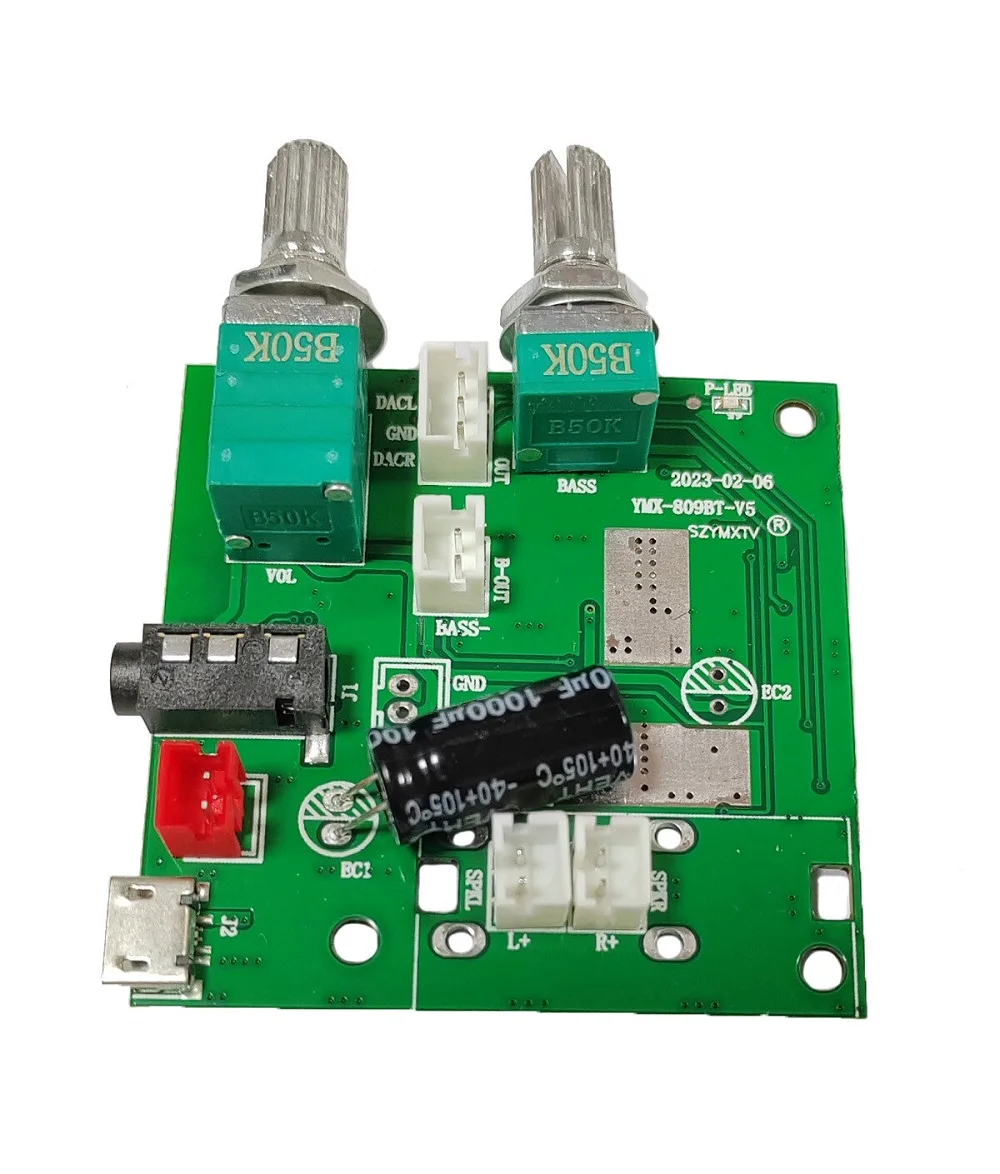 Audio DIY 5V 2.1 Channel Rechargeable Amplifier Speaker Wireless 5.2BT 10w Power Amplifier Wireless  Amplifier Board PCBA