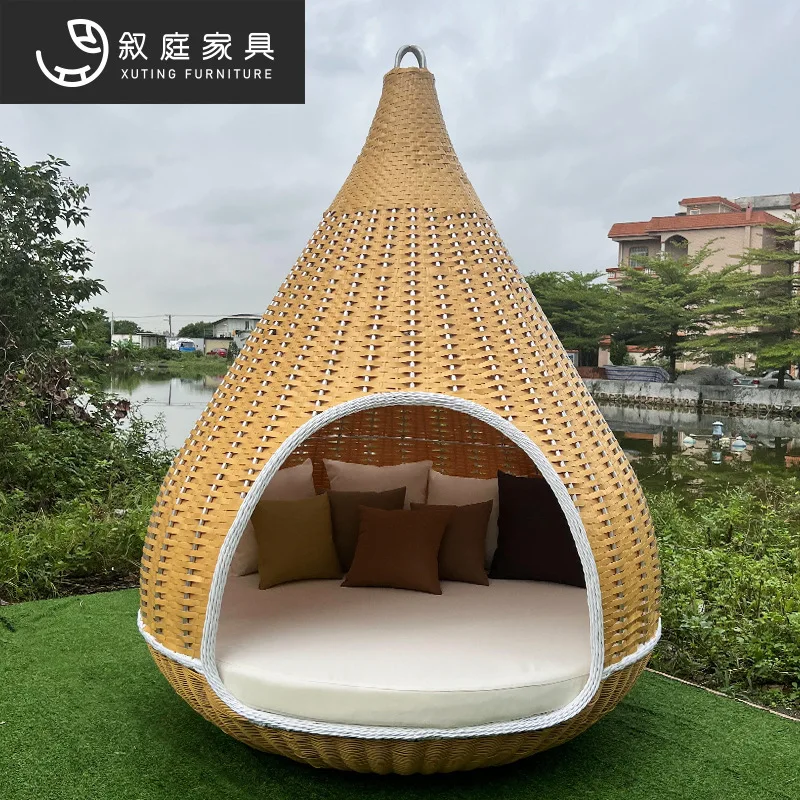 

Outdoor furniture, residential villa, creative outdoor garden, courtyard, hand-made rattan bed